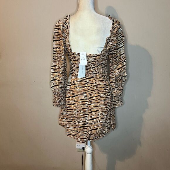 Faithfull The Brand Zebra Print Long Sleeve Dress - Picture 4 of 6